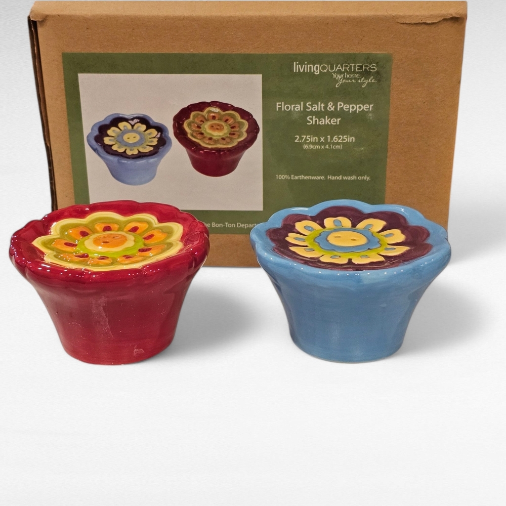 Living Quarters Flower Salt and Pepper Shakers